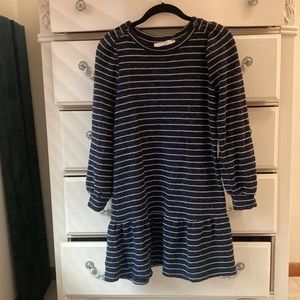 Loft dress, navy and stripes, size small